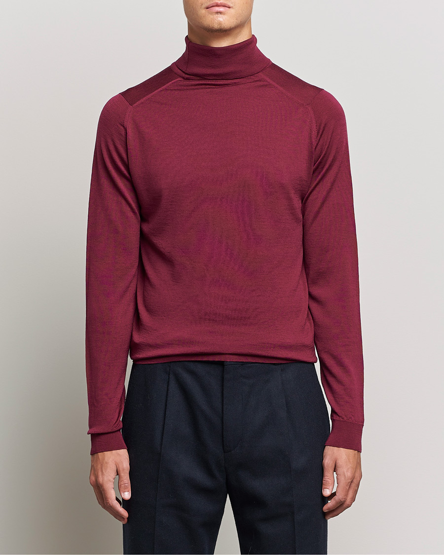 Men | Sweaters & Knitwear | John Smedley | Cherwell Extra Fine Merino Rollneck Bordeaux