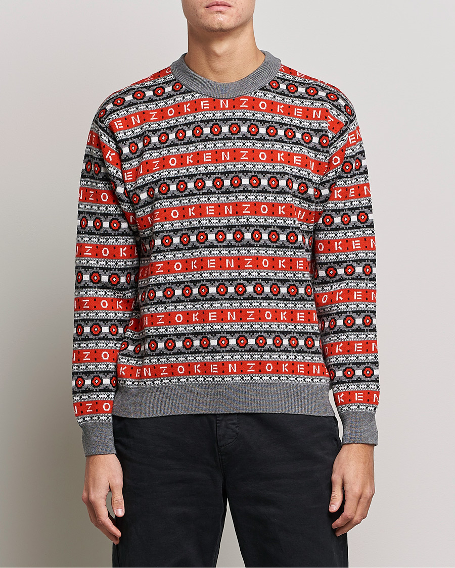 Men | Sweaters & Knitwear | KENZO | Jacquard Jumper Medium Red