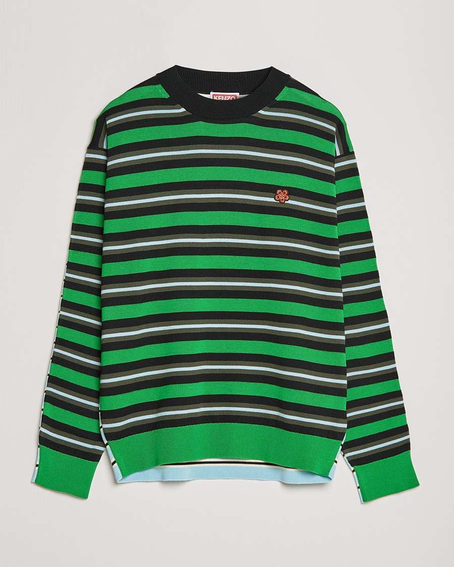 Men | Sweaters & Knitwear | KENZO | Stripes Wool Knitted Jumper Grass Green