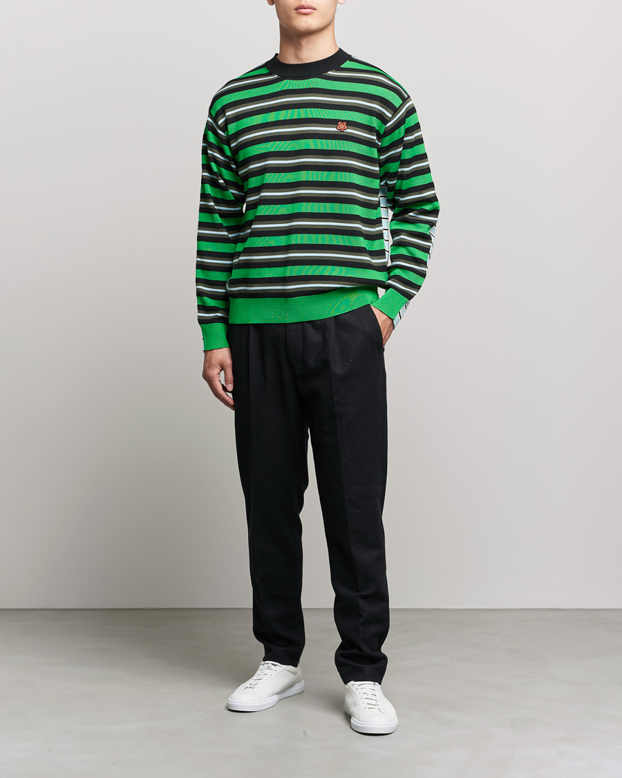 Men | Sweaters & Knitwear | KENZO | Stripes Wool Knitted Jumper Grass Green