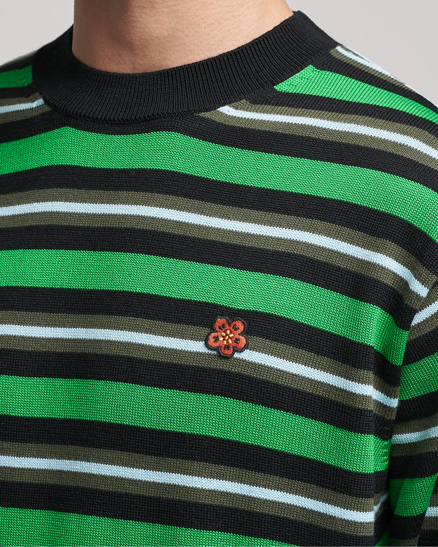 Men | Sweaters & Knitwear | KENZO | Stripes Wool Knitted Jumper Grass Green