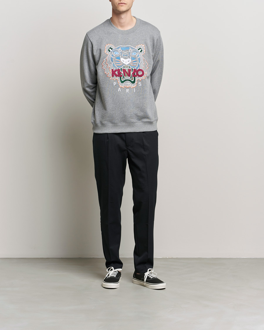 Men | Sweaters & Knitwear | KENZO | Icon Tiger Sweatshirt Grey
