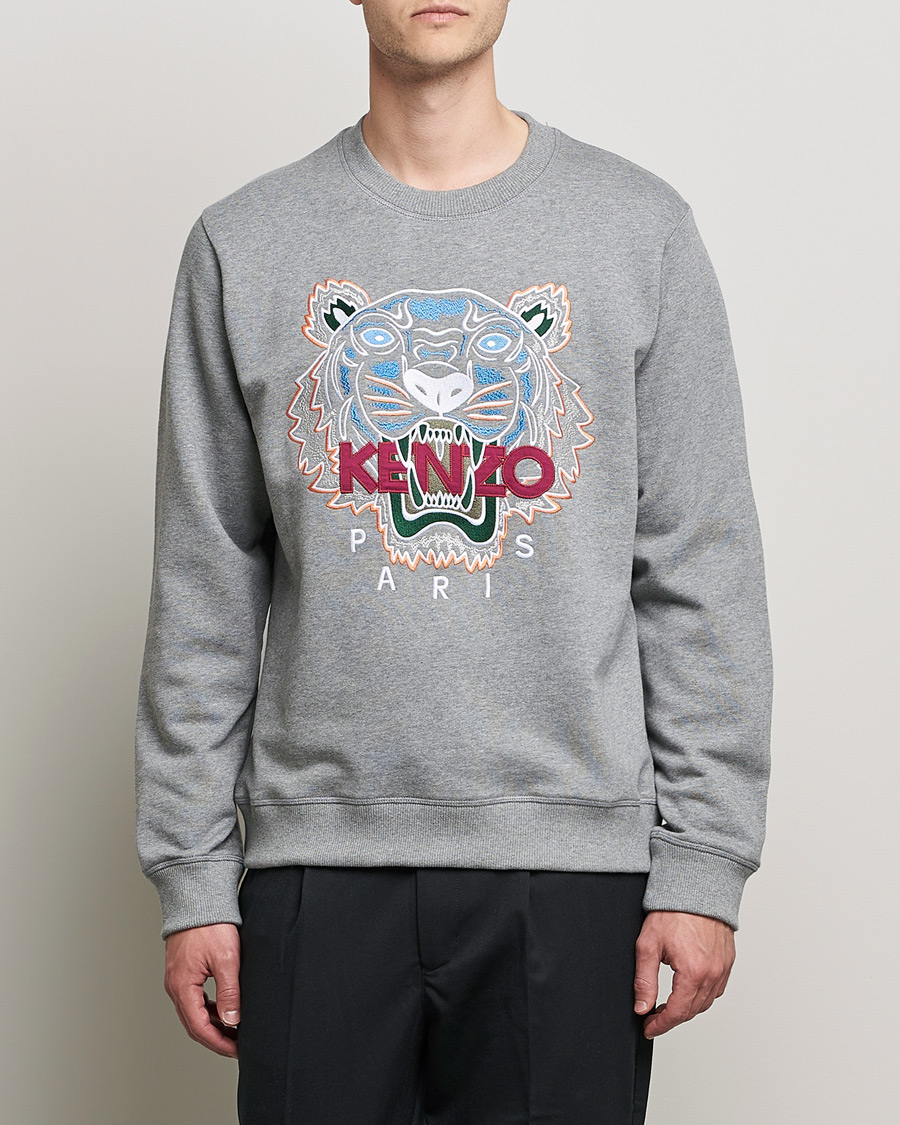 Men | Sweaters & Knitwear | KENZO | Icon Tiger Sweatshirt Grey