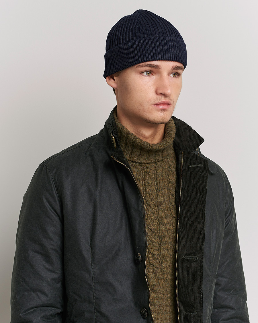 Men | Andersen-Andersen Merino Wool Rib Beanie Navy Blue | Andersen-Andersen | Merino Wool Rib Beanie Navy Blue