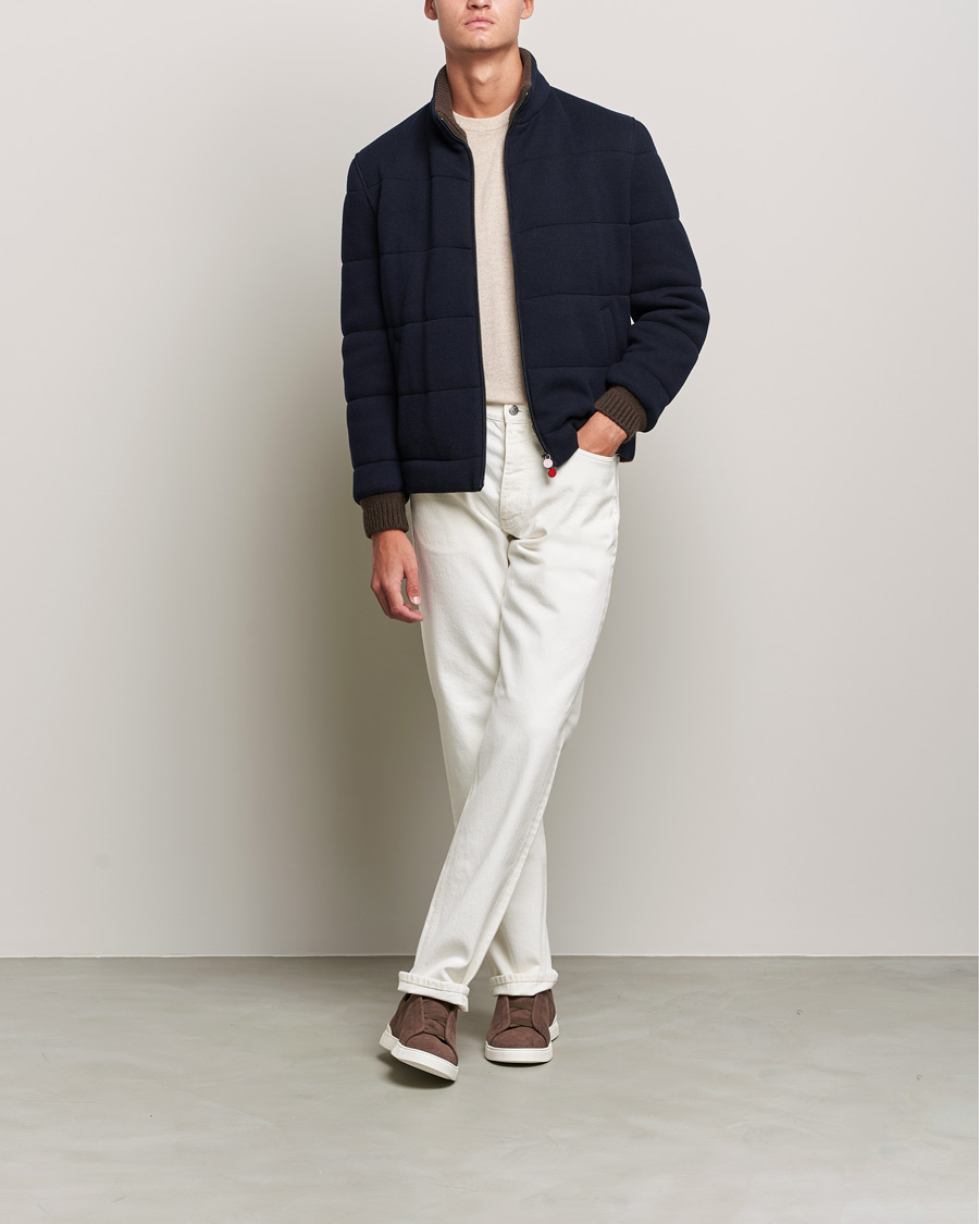 Men | Coats & Jackets | Kiton | Pile Cashmere Down Jacket Navy