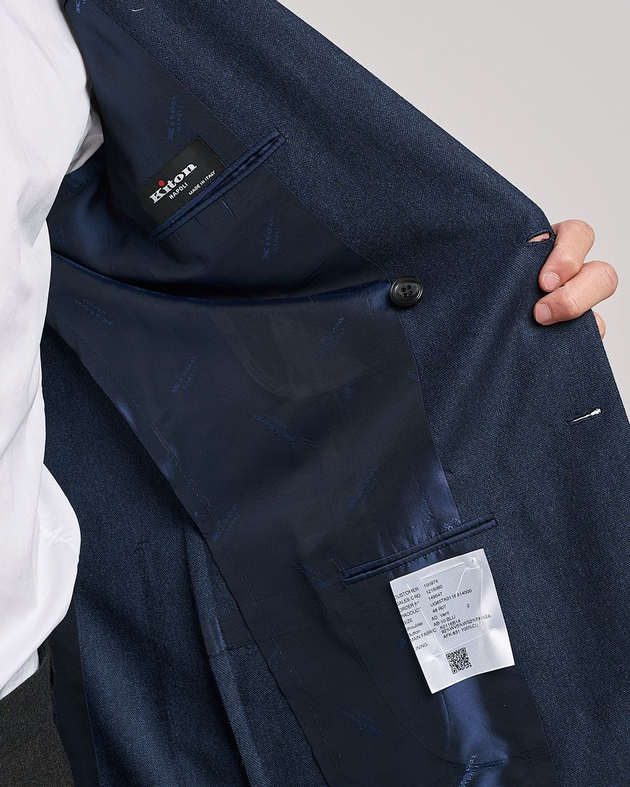 Men | Blazers | Kiton | Wool/Cashmere Hopsack DB Blazer Navy