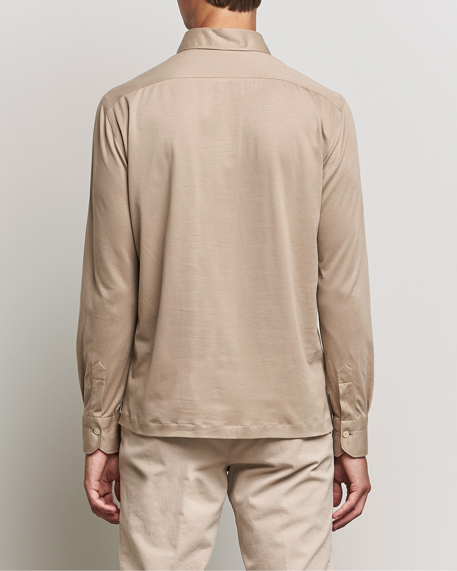 Men | Sweaters & Knitwear | Kiton | Long Sleeve Polo Shirt Beige