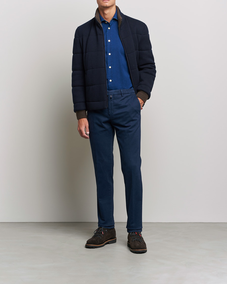 Men | Shirts | Kiton | Slim Fit Denim Shirt Blue Wash