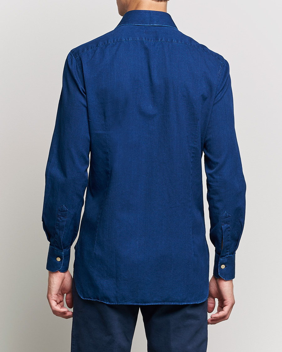 Men | Shirts | Kiton | Slim Fit Denim Shirt Blue Wash