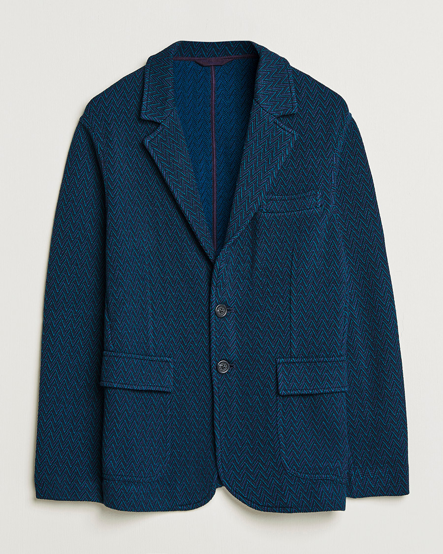 Men | Blazers | Missoni | Zig Zag Knitted Blazer Navy
