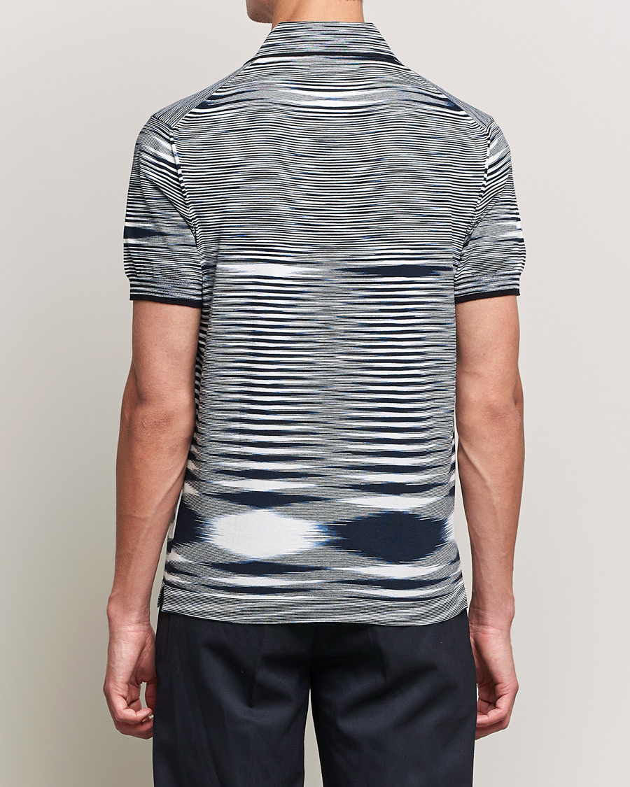 Men | Polo Shirts | Missoni | Fiammato Knitted Polo Navy/White