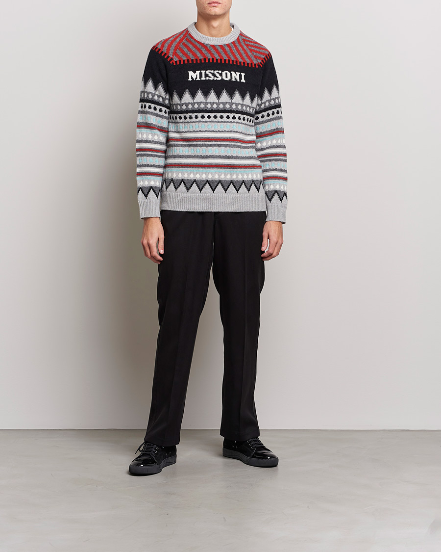 Men | Sweaters & Knitwear | Missoni | Mountain Calling Jacquard Sweater Grey/Red
