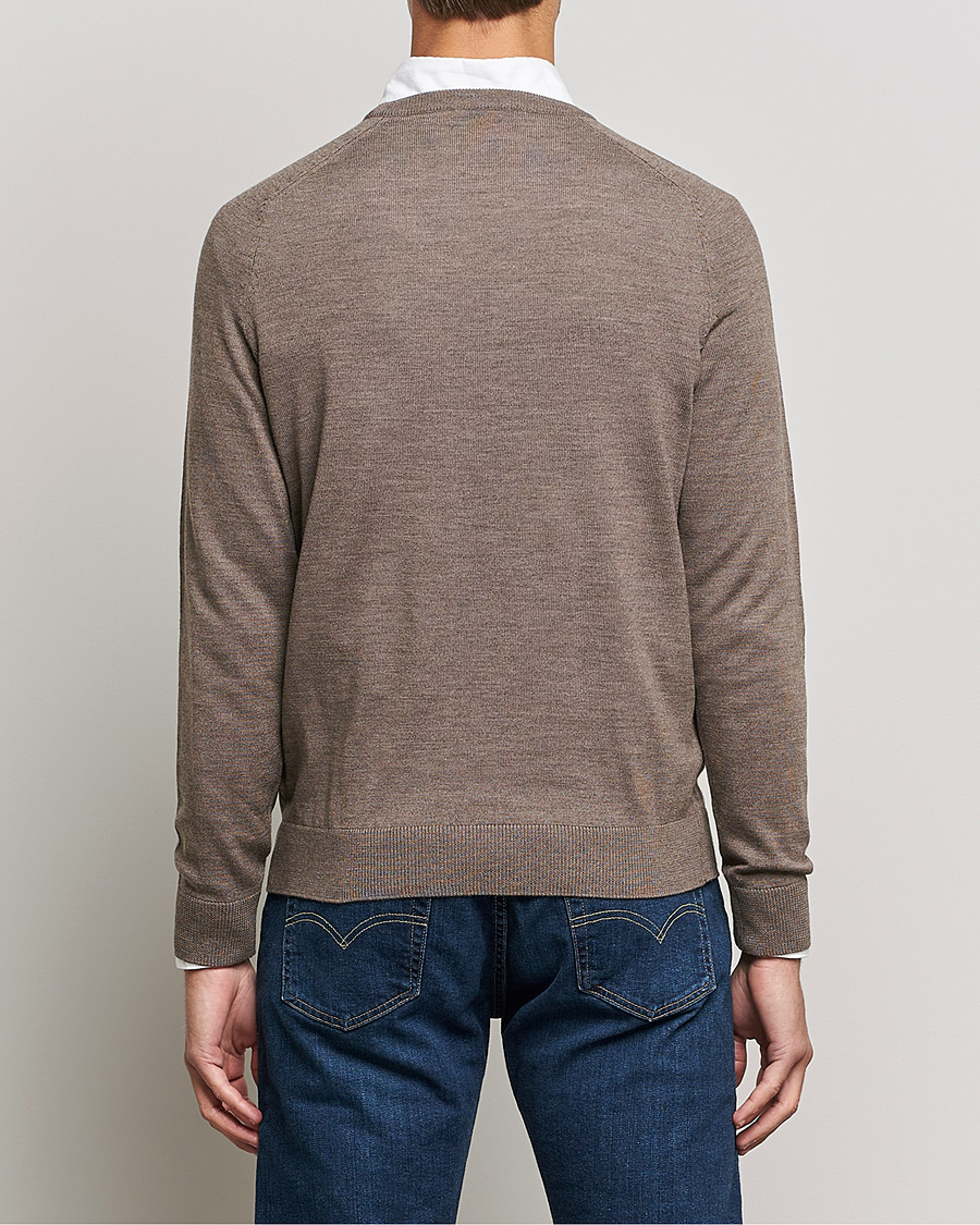 Men | Sweaters & Knitwear | Morris | Merino O-neck Brown