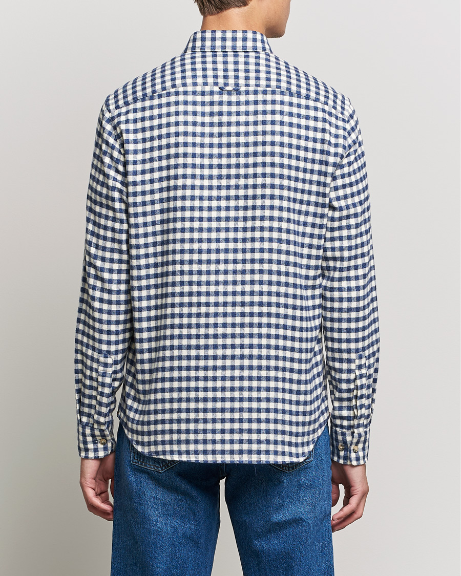 Men | Shirts | Morris | Brushed Twill Checked Shirt Navy/White