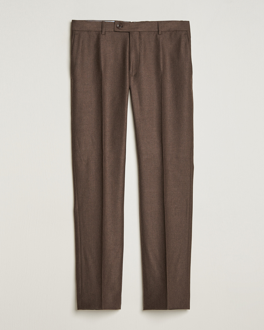 Men | Trousers | Morris | Bobby Flannel Trousers Brown