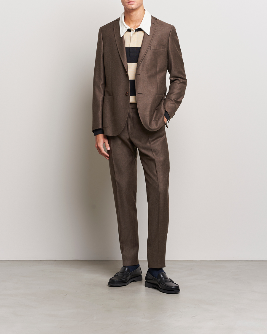 Men | Trousers | Morris | Bobby Flannel Trousers Brown