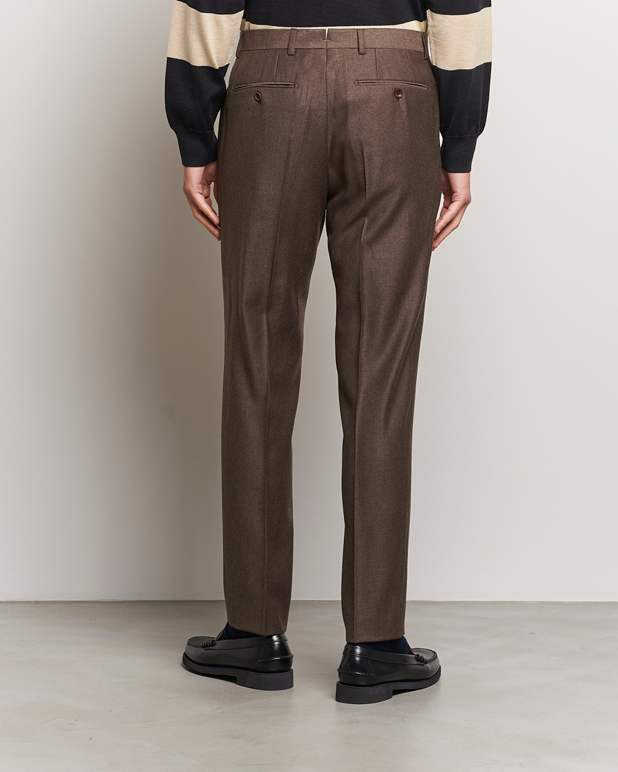 Men | Trousers | Morris | Bobby Flannel Trousers Brown