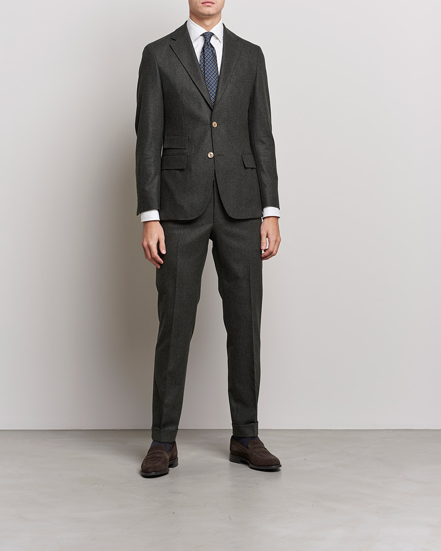 Men | Blazers | Morris Heritage | Keith Flannel Suit Blazer Green