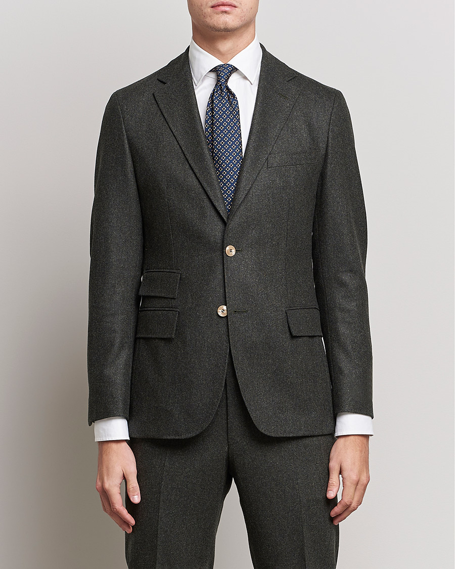Men | Blazers | Morris Heritage | Keith Flannel Suit Blazer Green