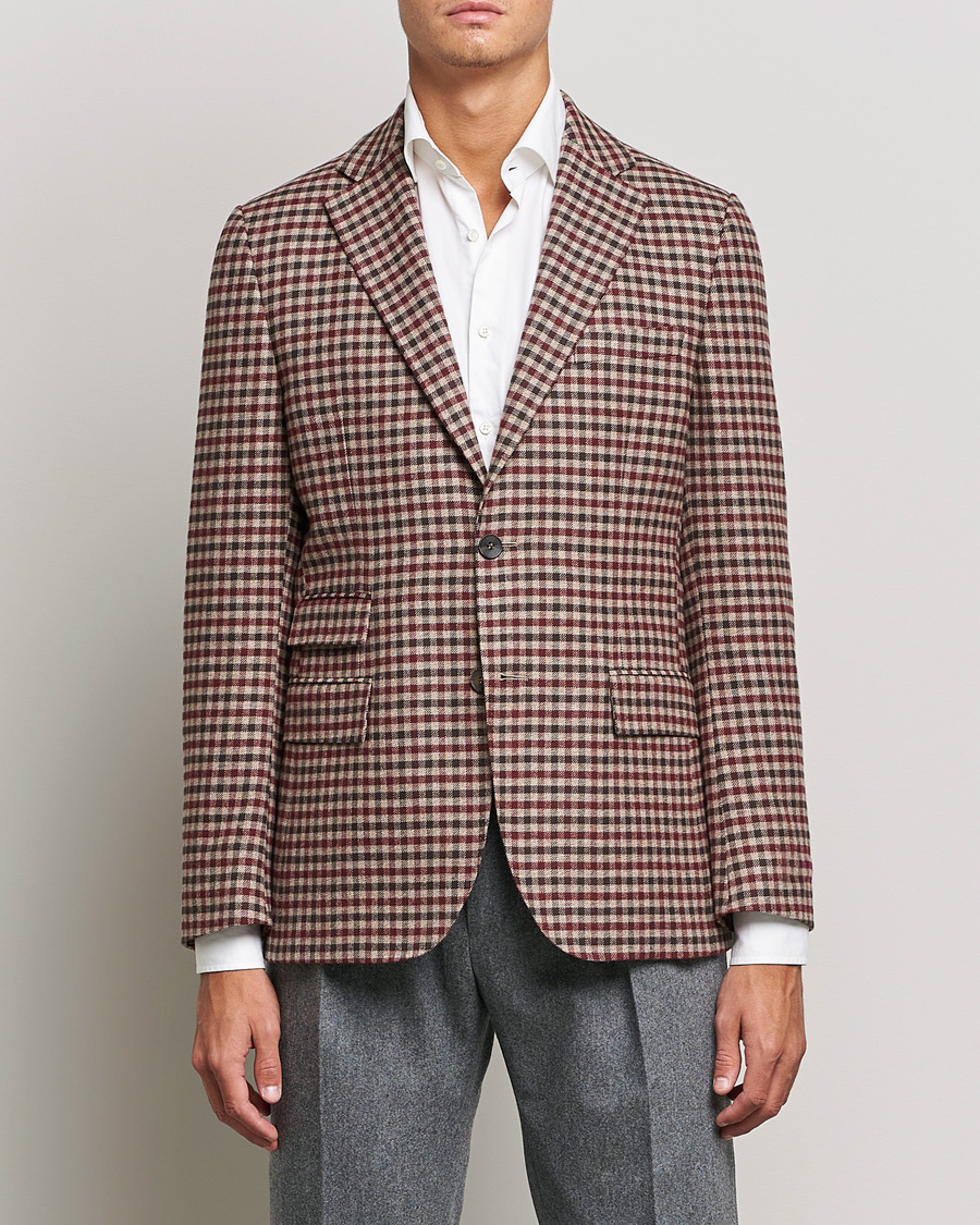 Men | Blazers | Morris Heritage | Keith Tartan Cotton/Cashmere Blazer Brown