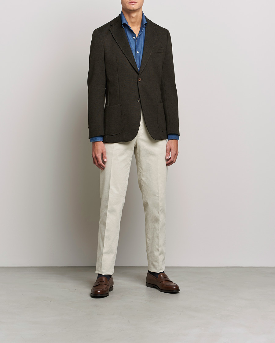 Men | Blazers | Morris Heritage | Mike Wool Jersey Blazer Brown