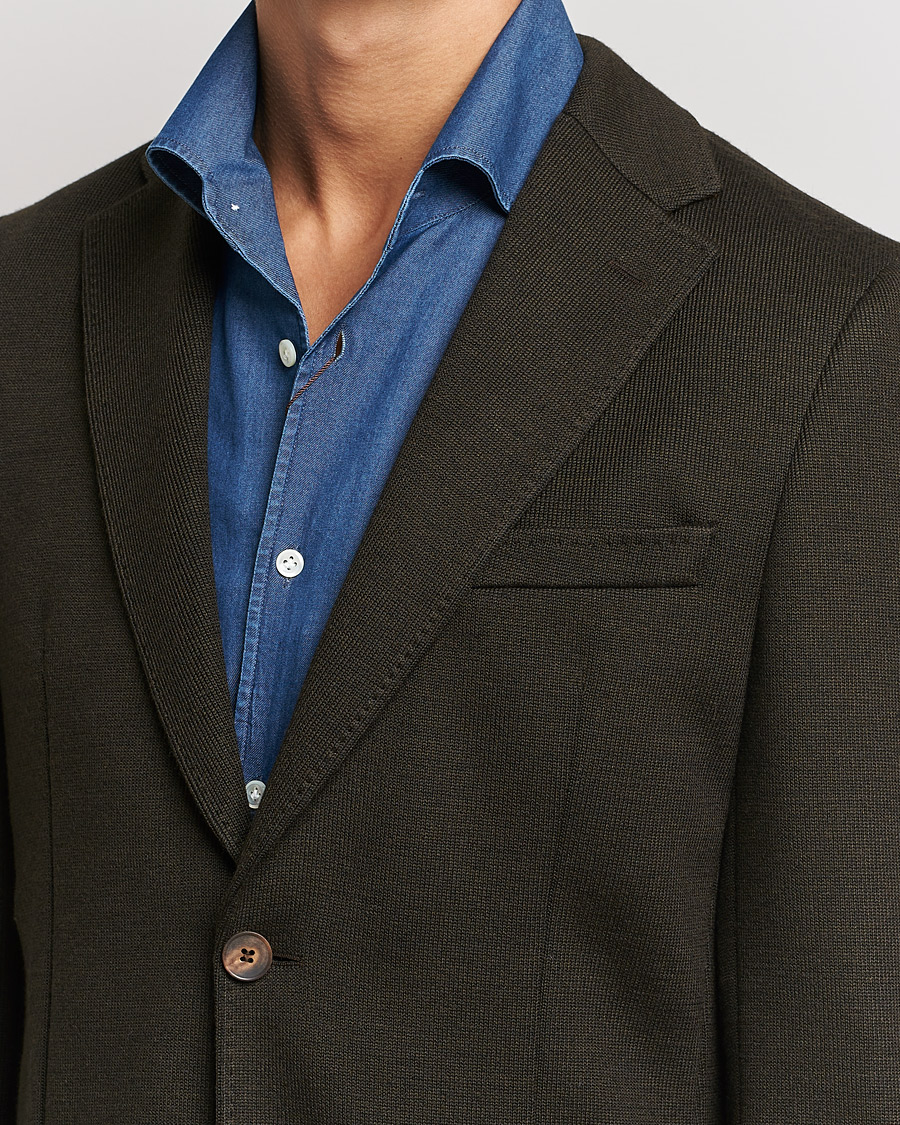 Men | Blazers | Morris Heritage | Mike Wool Jersey Blazer Brown