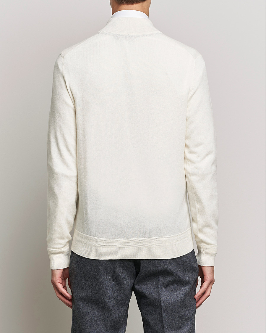 Men | Sweaters & Knitwear | Morris Heritage | Dalton Wool/Cashmere Half Zip Off White