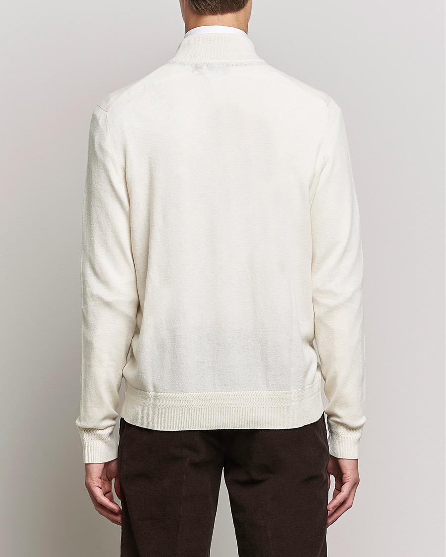 Men | Sweaters & Knitwear | Morris Heritage | Dalton Wool/Cashmere Full Zip Off White