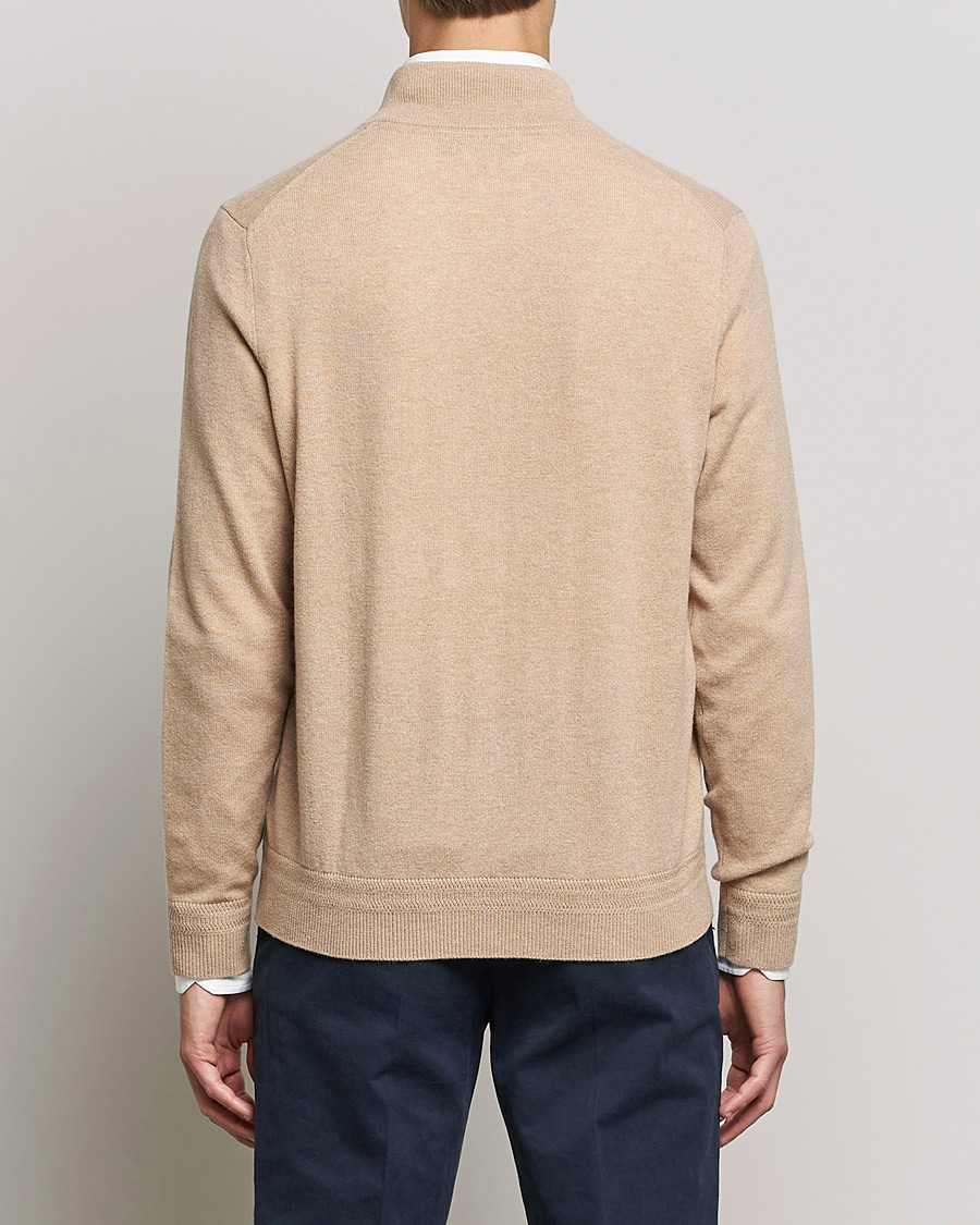 Men | Sweaters & Knitwear | Morris Heritage | Dalton Wool/Cashmere Full Zip Camel