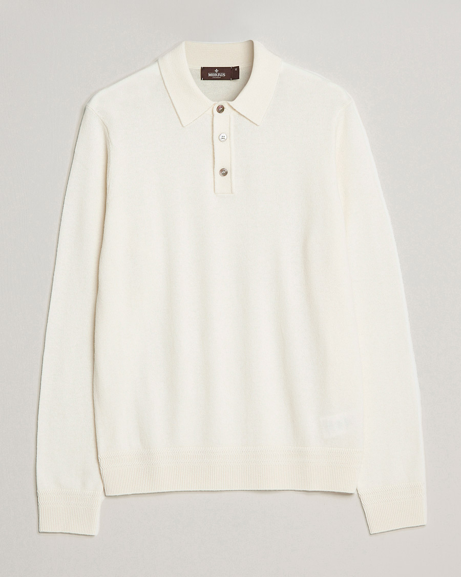 Men | Sweaters & Knitwear | Morris Heritage | Dalton Wool/Cashmere Polo Off White