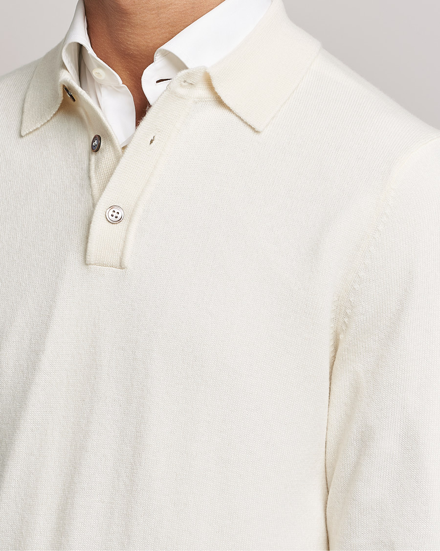 Men | Sweaters & Knitwear | Morris Heritage | Dalton Wool/Cashmere Polo Off White