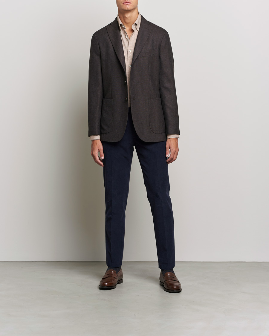 Men | Shirts | Morris Heritage | Button Down Flannel Shirt Brown