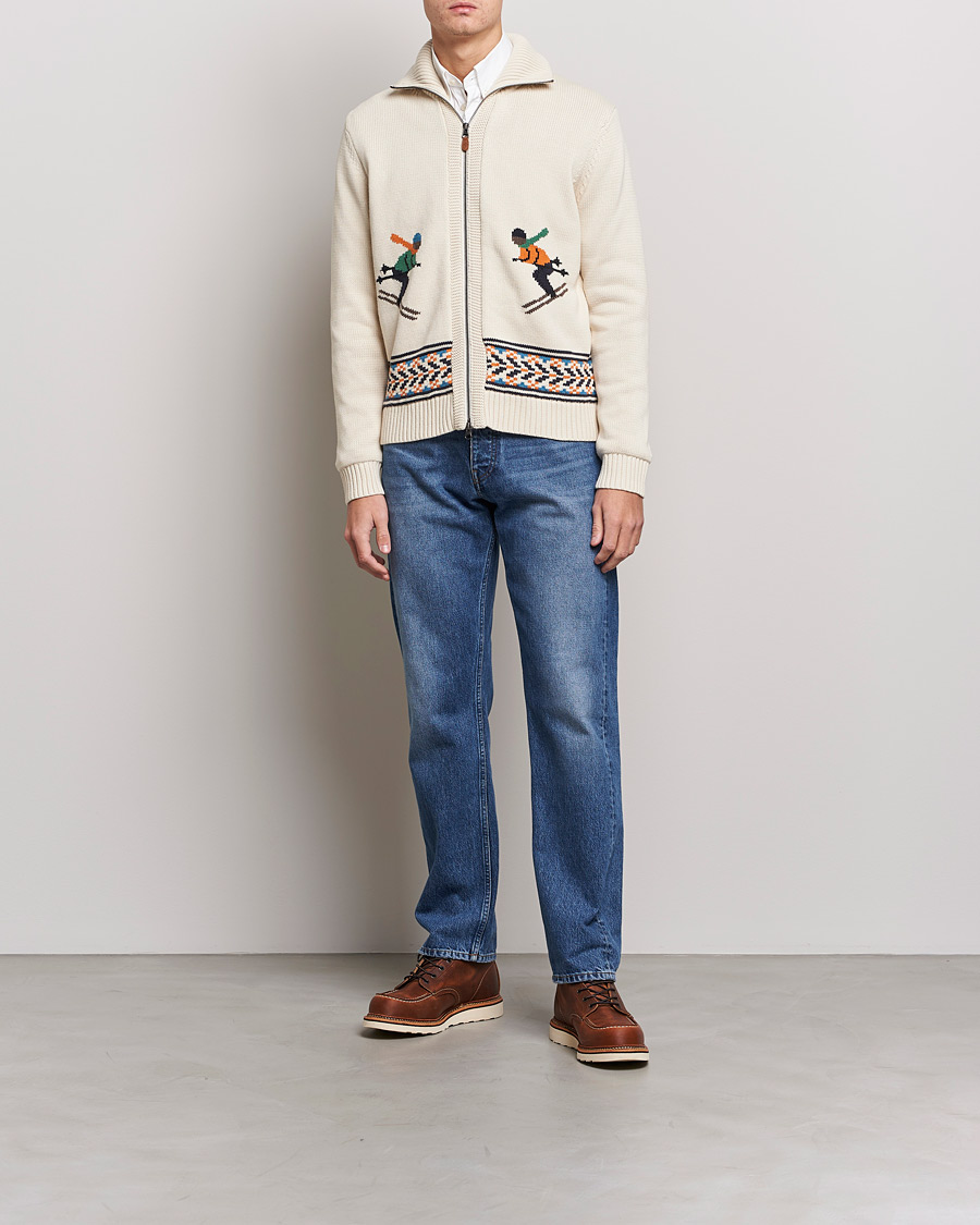 Men | Sweaters & Knitwear | Morris | Clyde Full Zip Cardigan Off White