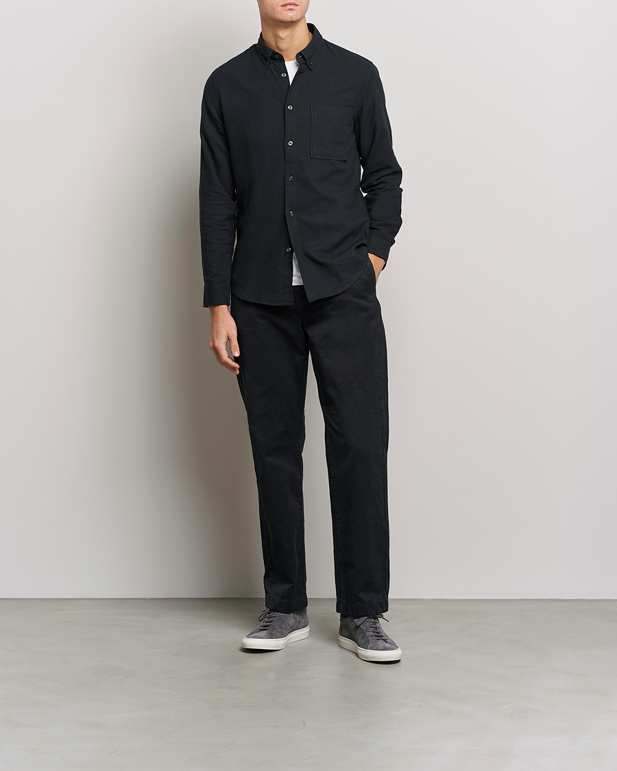 Men | Shirts | NN07 | Arne Brushed Flannel Shirt Black