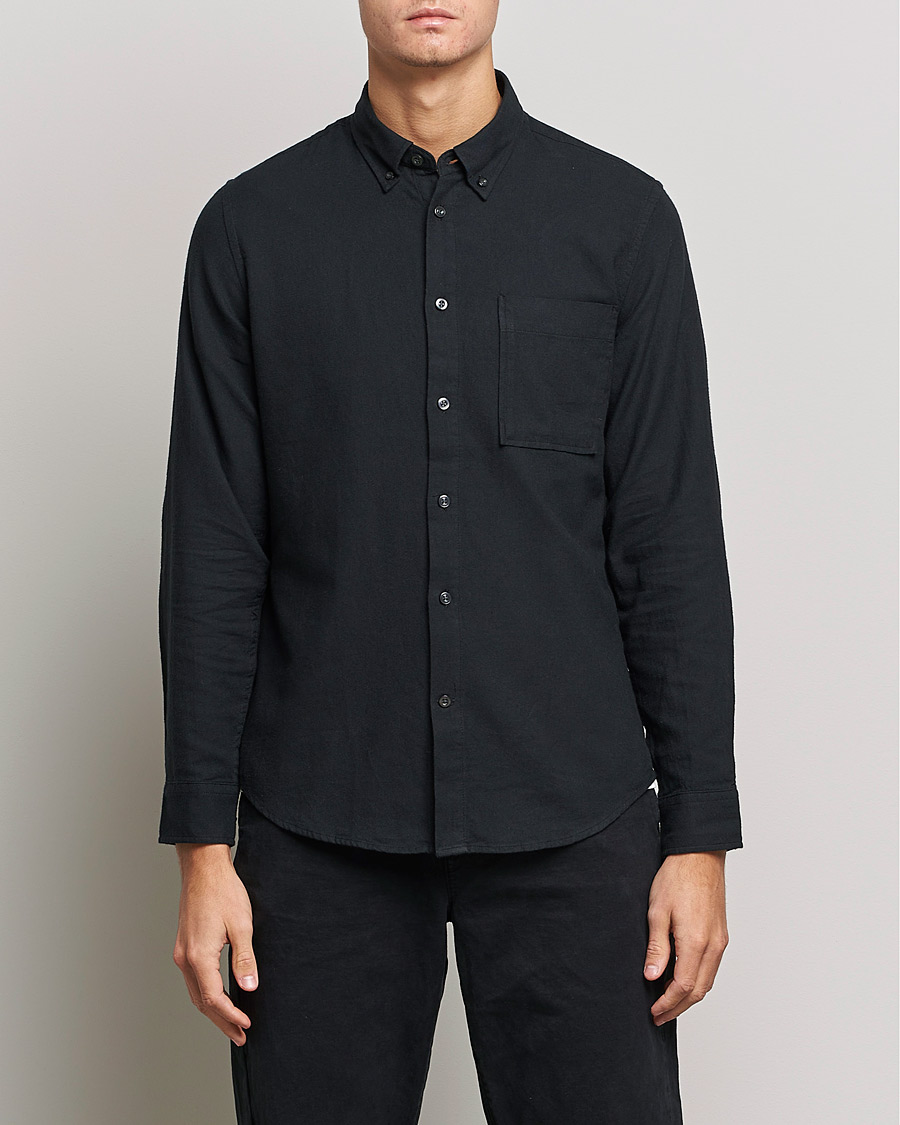 Men | Shirts | NN07 | Arne Brushed Flannel Shirt Black