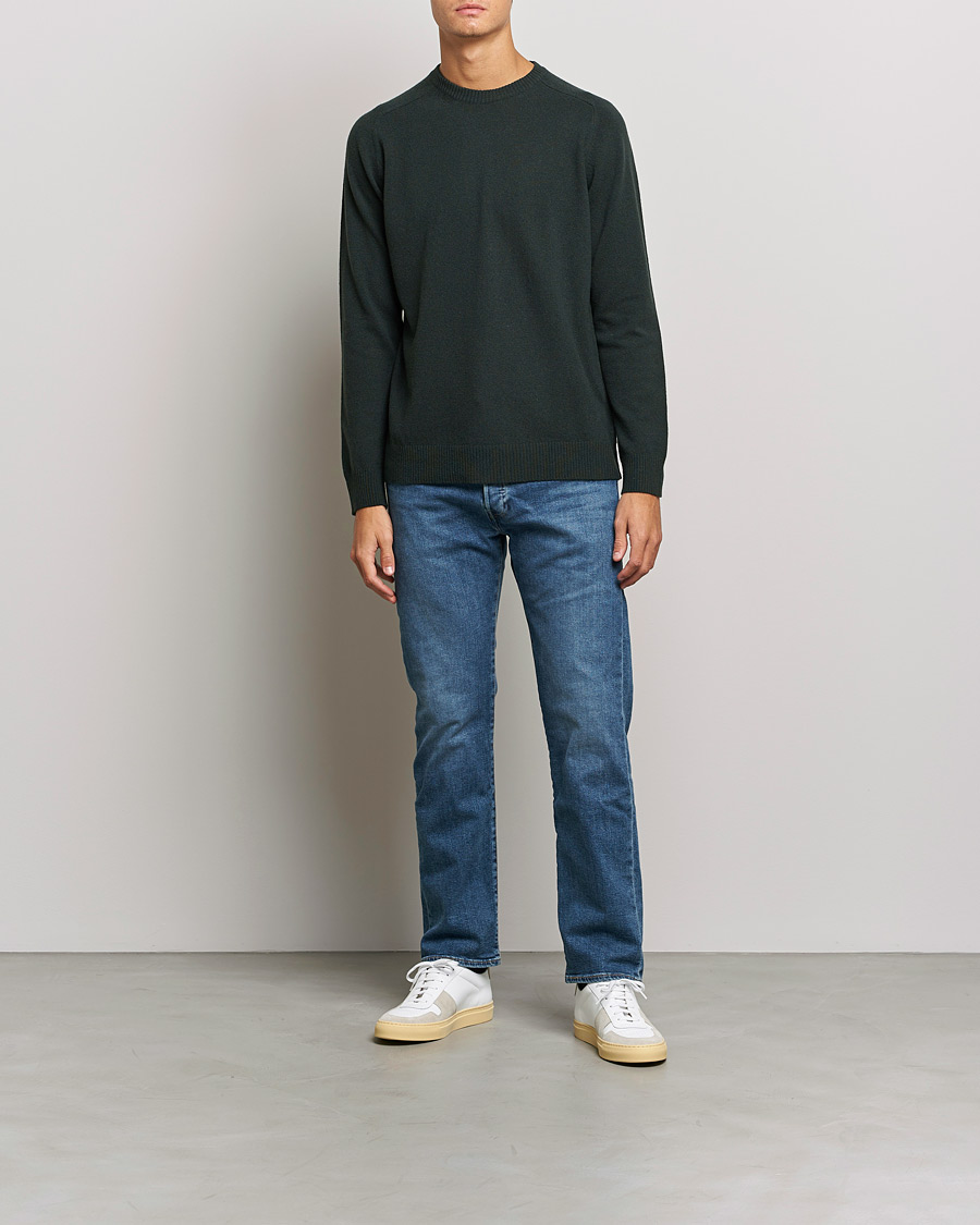 Men | Sweaters & Knitwear | NN07 | Edward Lambswool Crew Neck Pullover Dark Army