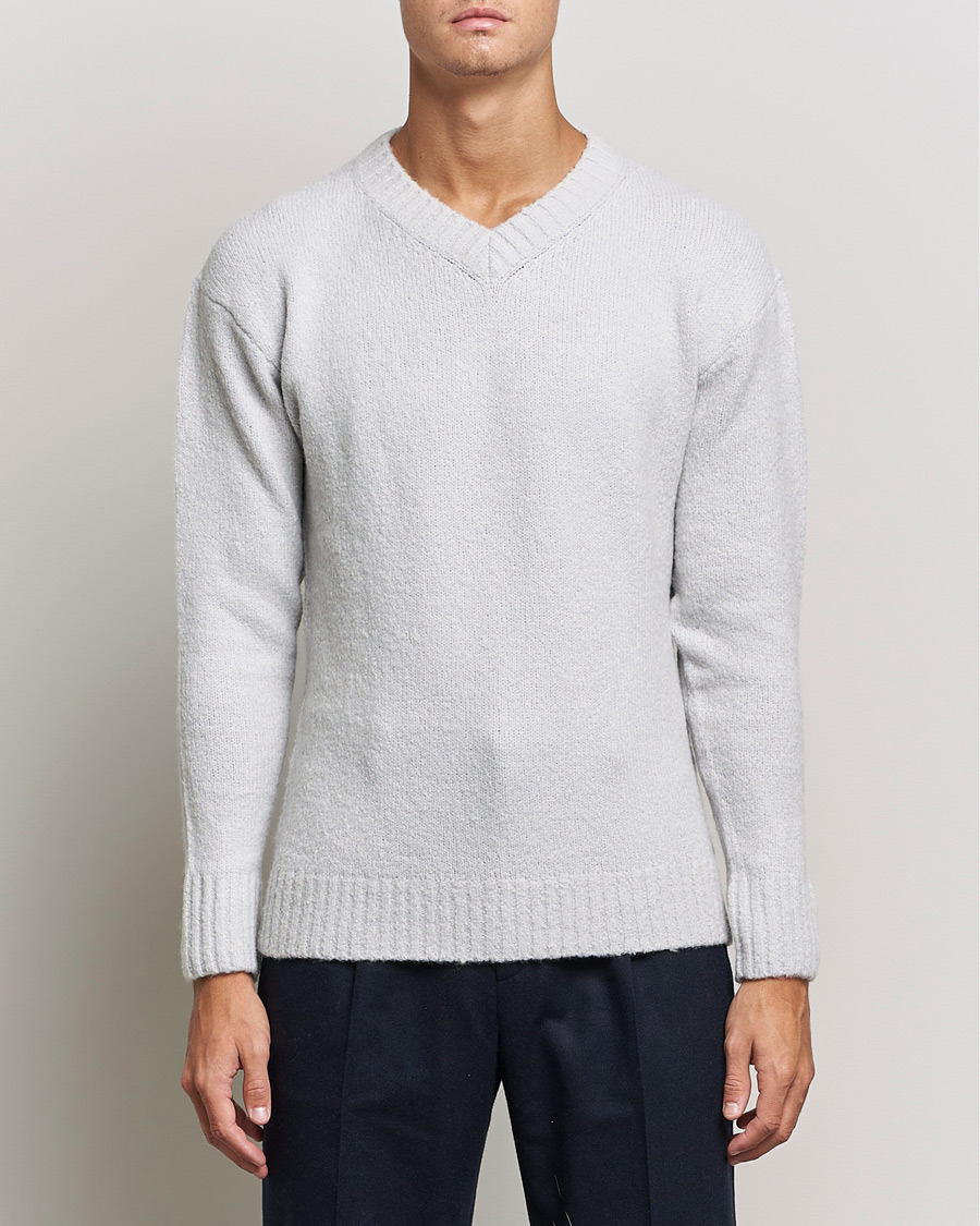 Men | Sweaters & Knitwear | NN07 | Grayson Knitted V-Neck Sweater Light Grey
