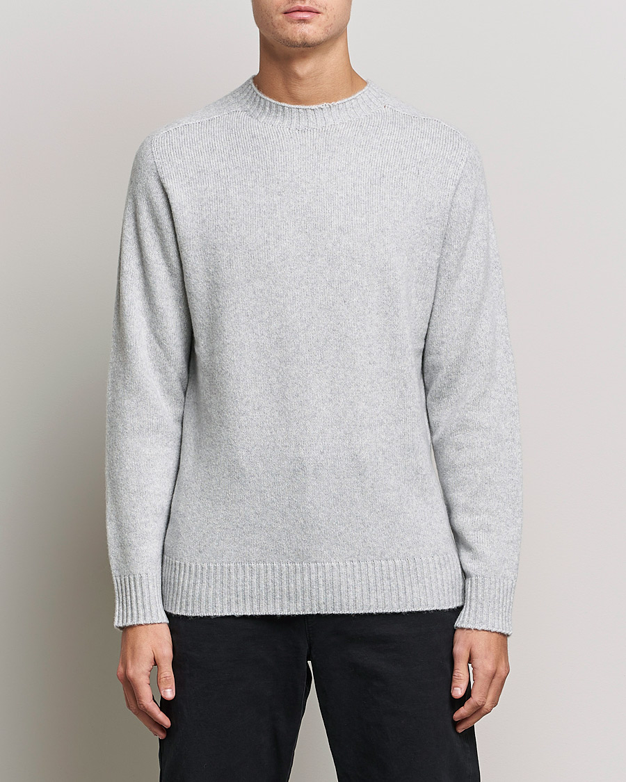 Men | Sweaters & Knitwear | NN07 | Nathan Brushed Wool Knitted Sweater Light Grey Mel