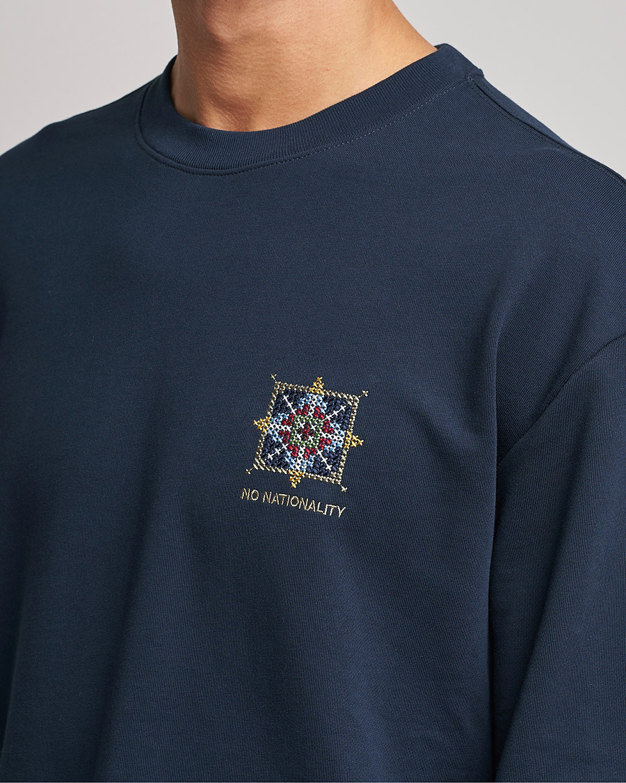 Men | T-Shirts | NN07 | Alan Heavy Logo Long Sleeve T-Shirt Navy