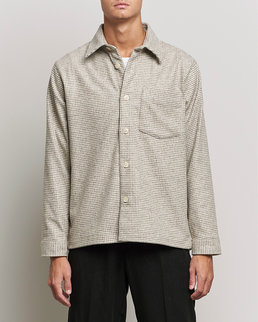 Men | Shirts | NN07 | Peter Houndstooth Overshirt Grey Check