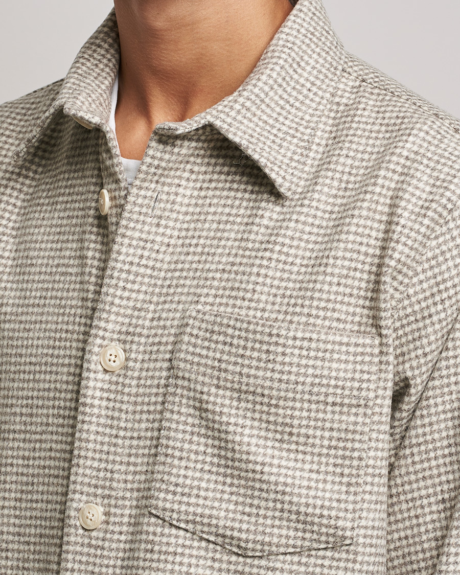 Men | Shirts | NN07 | Peter Houndstooth Overshirt Grey Check