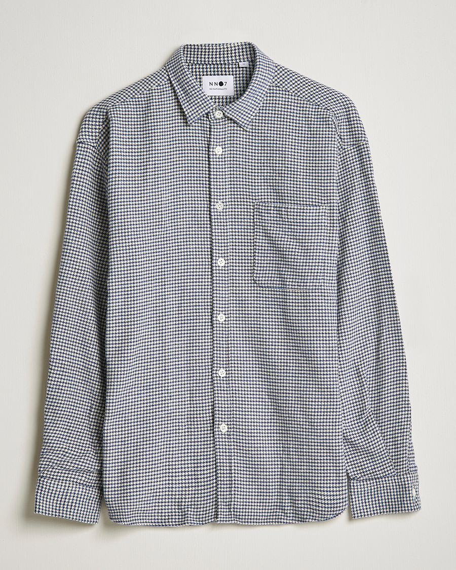 Men | Shirts | NN07 | Deon Houndstooth Shirt Blue/White