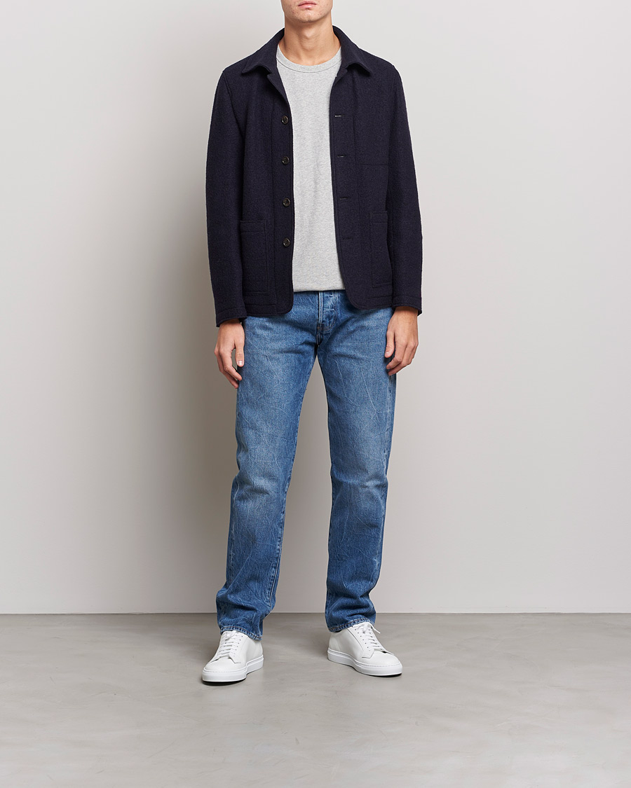 Men | Blazers | Tiger of Sweden | Gio Knitted Wool Blazer Light Ink