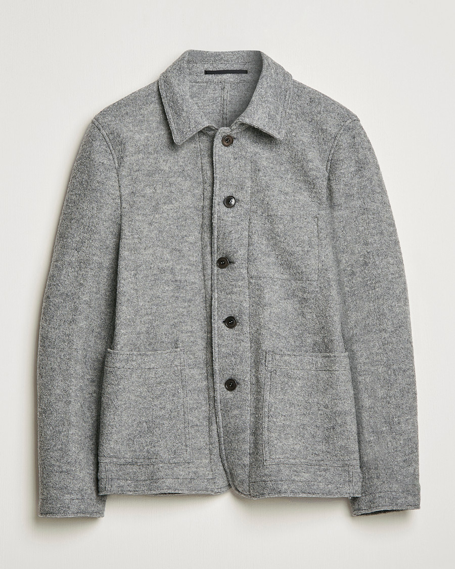 Men | Blazers | Tiger of Sweden | Gio Knitted Wool Blazer Light Grey