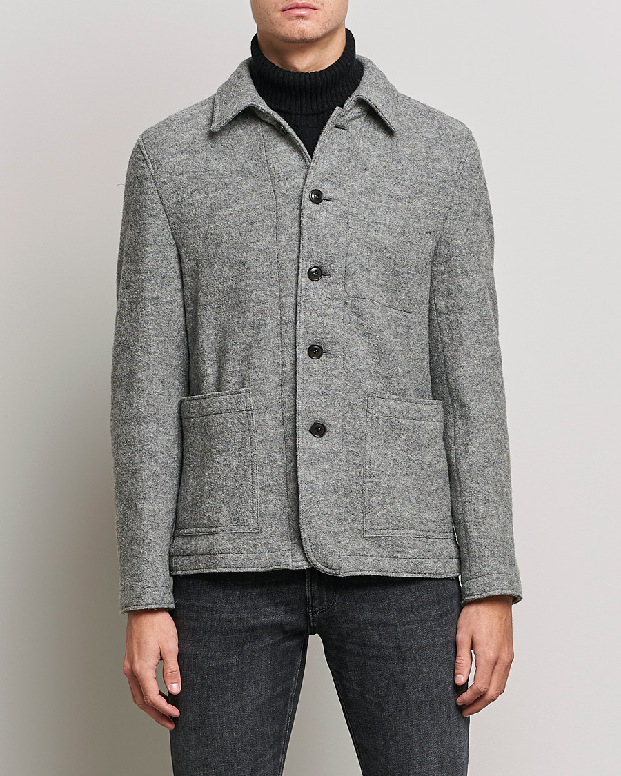 Men | Blazers | Tiger of Sweden | Gio Knitted Wool Blazer Light Grey