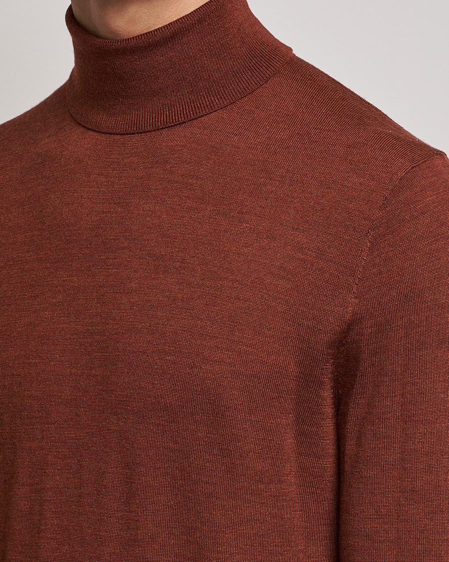 Men | Sweaters & Knitwear | Tiger of Sweden | Neville Extra Fine Merino Polo Henna