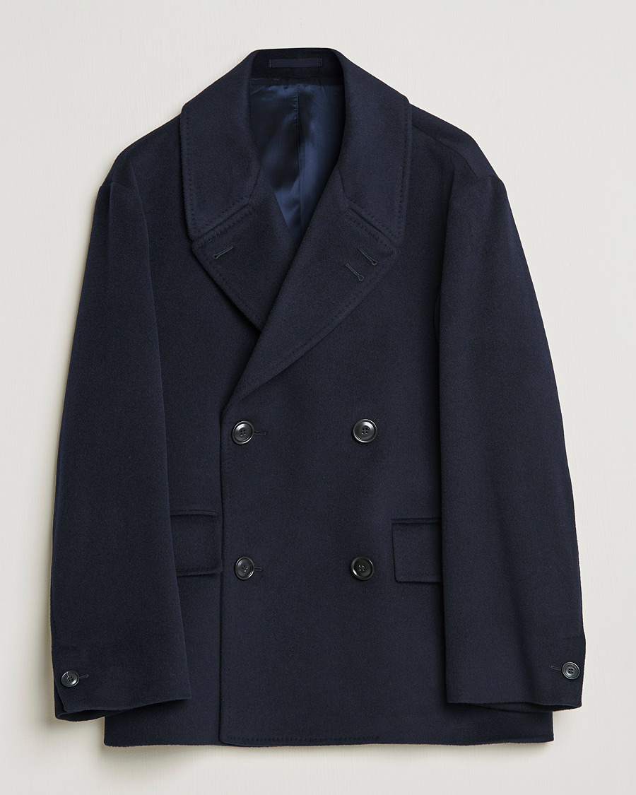 Men | Coats & Jackets | Tiger of Sweden | Eerik Wool Peacoat Light Ink
