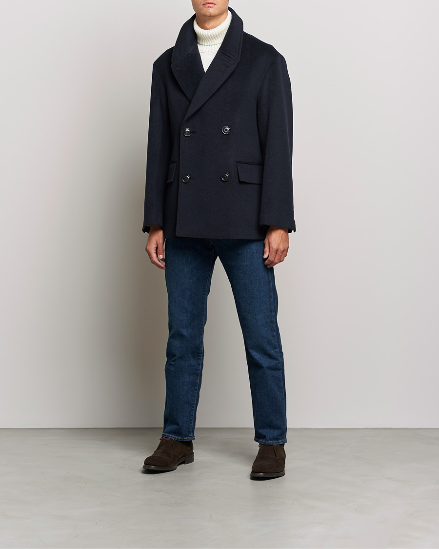 Men | Coats & Jackets | Tiger of Sweden | Eerik Wool Peacoat Light Ink