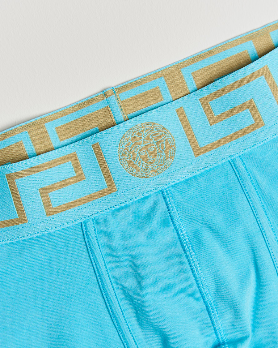 Men | Underwear & Socks | Versace | Greca Boxer Briefs Splash