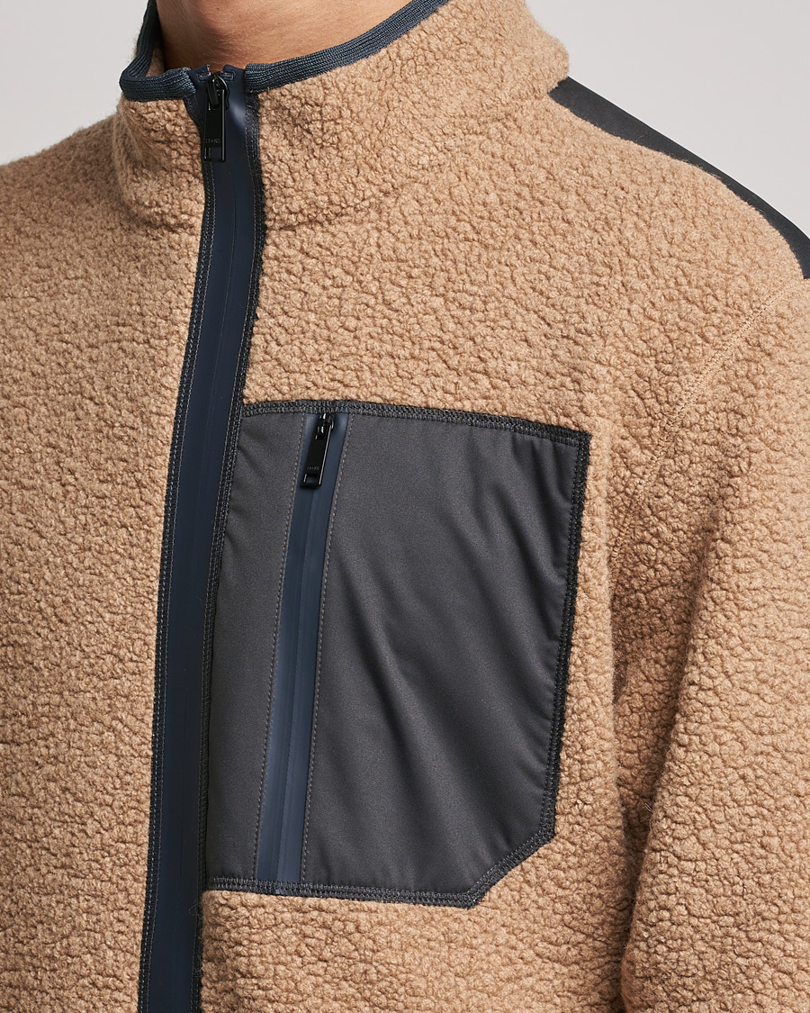 Men | Sweaters & Knitwear | Zegna | Camel Fleece Full Zip Brown